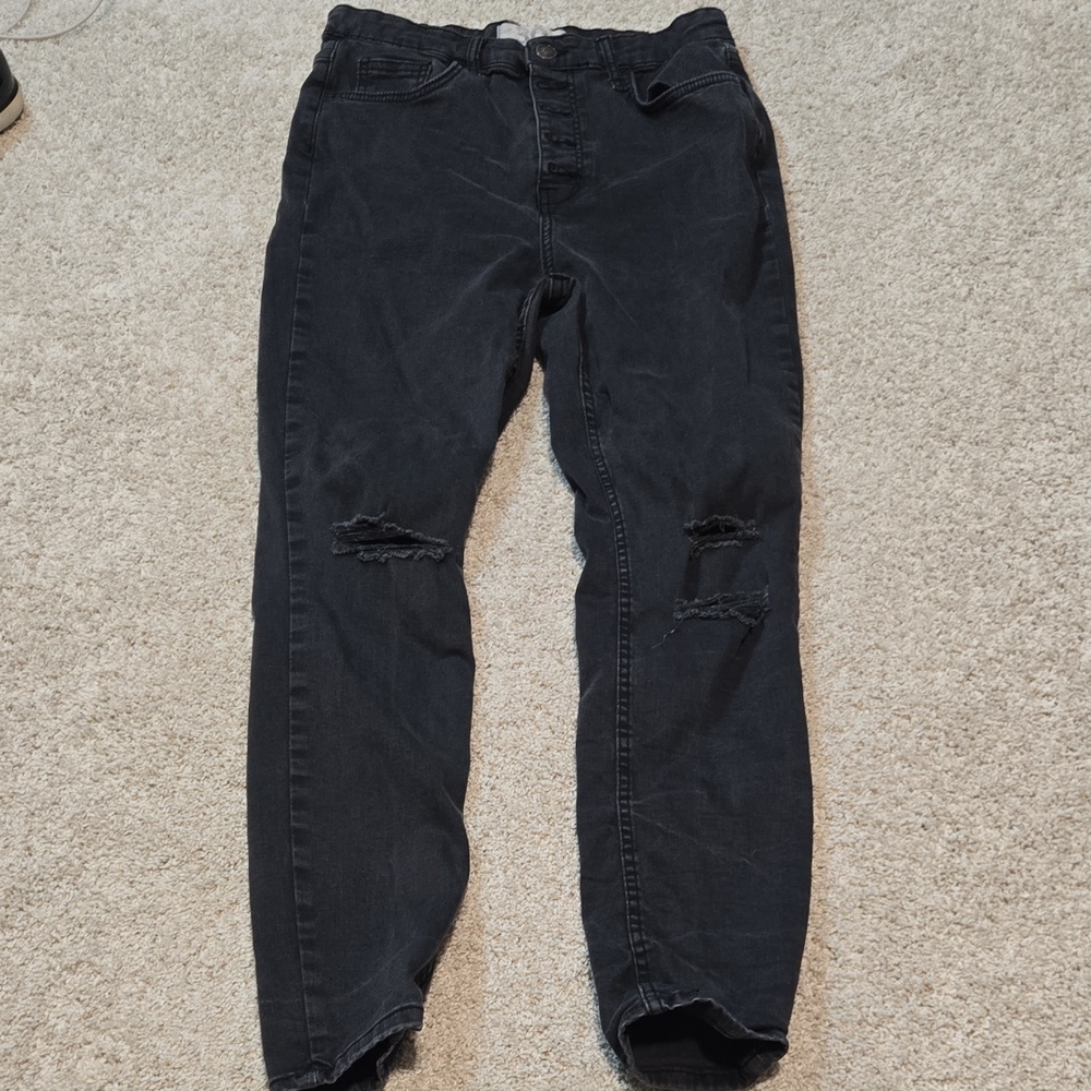 Free‎ People Black Distressed Skinny Jeans